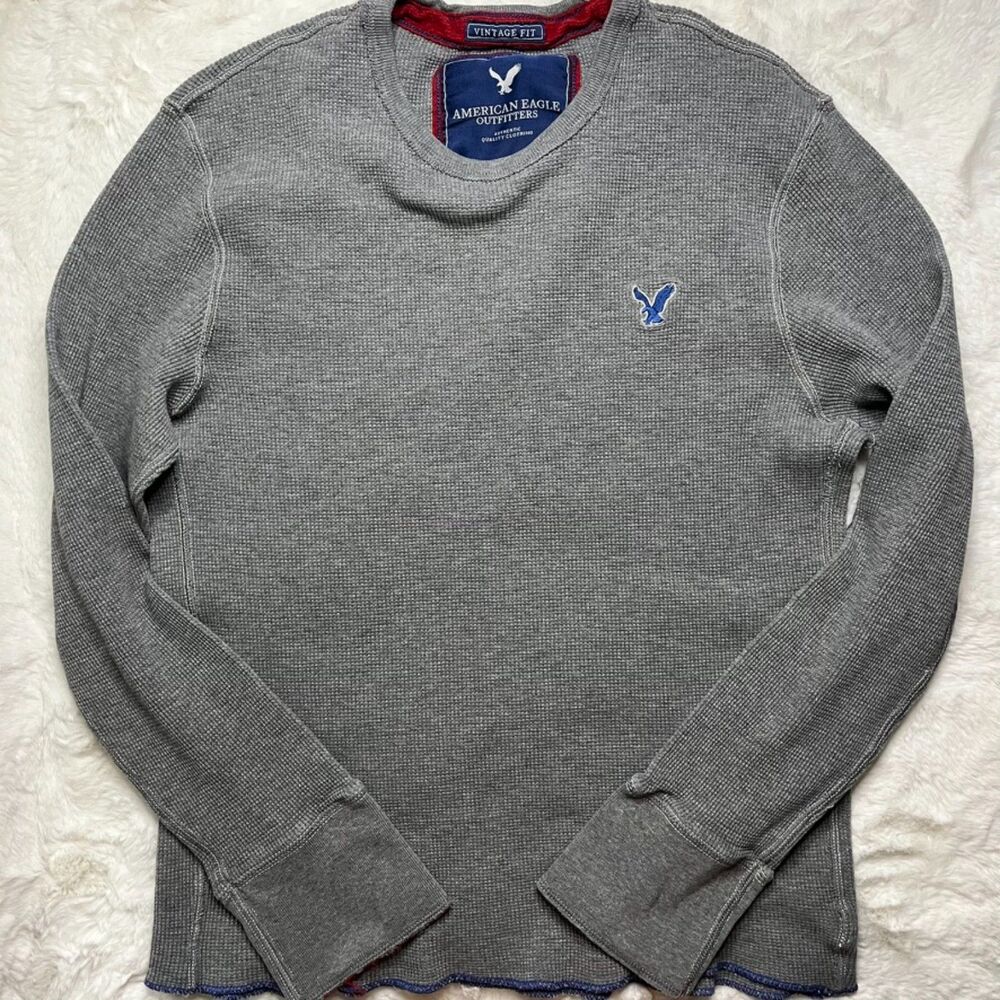 Mens Waffle Knit American Eagle Sweater